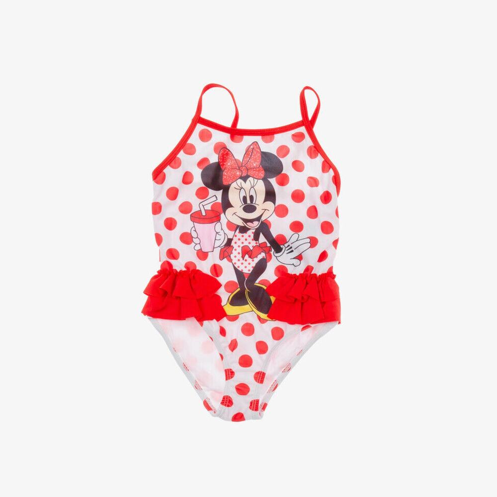 Dreamwave Disney Minnie Mouse Polka Dot One Piece Swimsuit Red Size 3T 4236